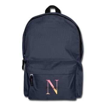 N | Monogramm | Name | Naomi |Watercolor - Rucksack - Navy - Vorne