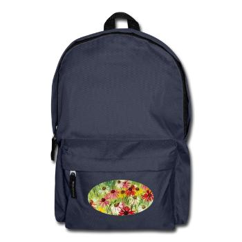 Wildbloom - Colorful Echinacea Meadow Fragment - Backpack - navy - Front
