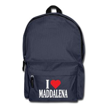 T-Shirt I love Maddalena T-Shirt Geschenkidee - Rucksack - Navy - Vorne