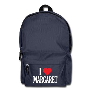 nom du t-shirt J’aime Margaret idée cadeau de t-shirt - Sac à dos - bleu marine - Devant