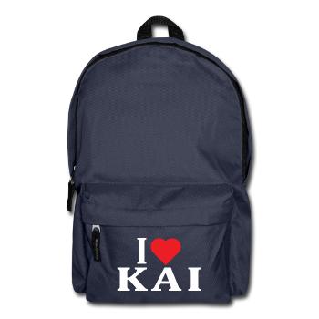 T-Shirt-Name Ich liebe Kai T-Shirt Geschenkidee - Rucksack - Navy - Vorne