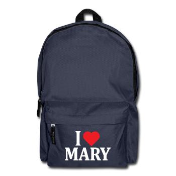 T-Shirt I love Mary T-Shirt Geschenkidee - Rucksack - Navy - Vorne