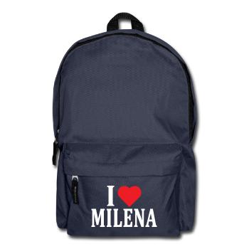 T-Shirt I love Milena T-Shirt Geschenkidee - Rucksack - Navy - Vorne