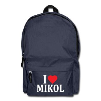 nom du t-shirt J’adore Mikol idée cadeau t-shirt - Sac à dos - bleu marine - Devant