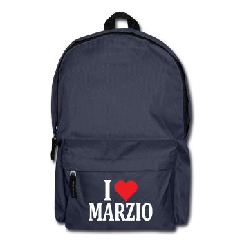 T-Shirt I love Marzio T-Shirt Geschenkidee - Rucksack - Navy - Vorne