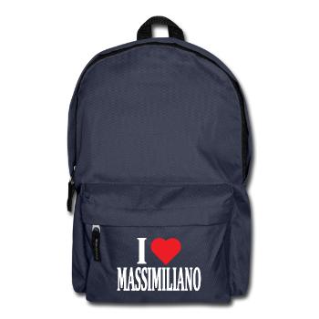 t-shirt I love Massimiliano t-shirt gift idea - Backpack - navy - Front