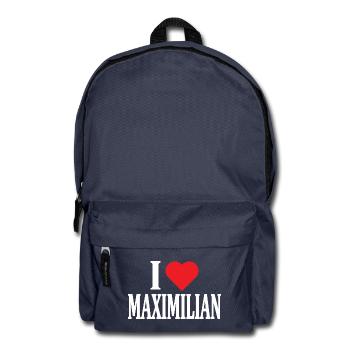 t-shirt I love Maximilian t-shirt gift idea - Backpack - navy - Front
