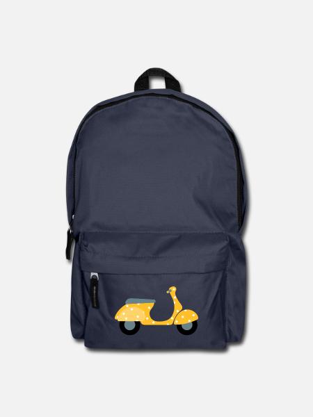 Roller Dots gelb Muster Punkte Urlaub Sommer Fun - Rucksack - Navy