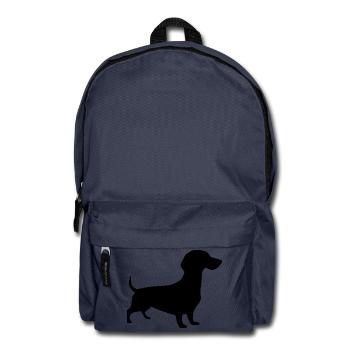 Dachshund Hunde Silhouette Geschenk Dackelbesitzer - Rucksack - Navy - Vorne