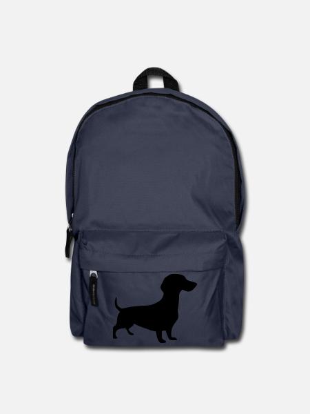 Dachshund Hunde Silhouette Geschenk Dackelbesitzer - Rucksack - Navy