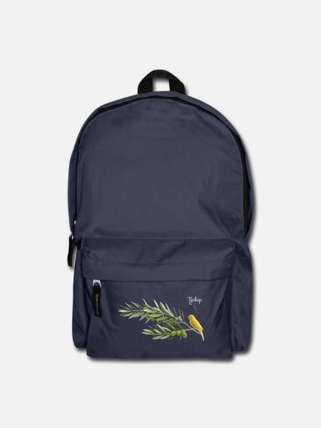 Vogel im Olivenzweig - Rucksack - Navy