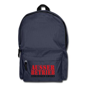Ausser Betrieb Pause Feierabend Lustiger Spruch - Rucksack - Navy - Vorne