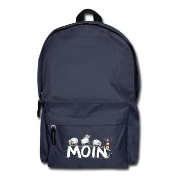 Moin Schafe Leuchtturm Nordsee Küstenhumor - Rucksack - Navy - Vorne