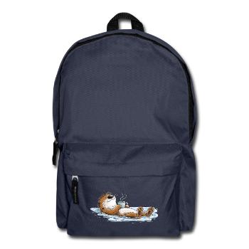 Chillender Otter Relaxen Wasser Tierhumor Cartoon - Rucksack - Navy - Vorne