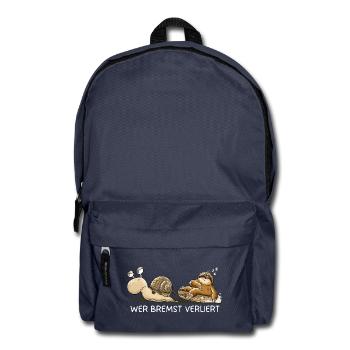 Wer bremst verliert Faultier Schnecke Tierhumor - Rucksack - Navy - Vorne