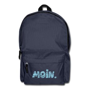 Moin. (Vintage Hellblau) Guten Morgen Gruß - Rucksack - Navy - Vorne