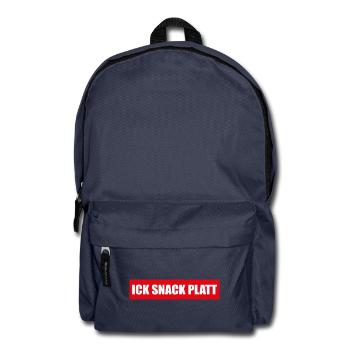 Sticker: Ick snack platt - Rucksack - Navy - Vorne