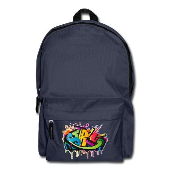 cooles buntes Urban Art Graffiti als STYLE-WRITING - Rucksack - Navy - Vorne