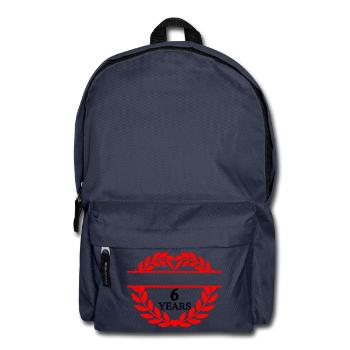 Name banner six years, heart laurel wreath - Backpack - navy - Front