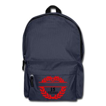 Name banner fifteen years, heart laurel wreath - Backpack - navy - Front