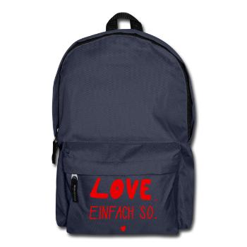 Love. Einfach so. Valentinstag, Hochzeit, Liebe - Rucksack - Navy - Vorne