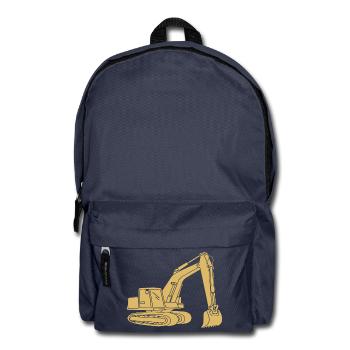 Bagger Silhouette Baugeräteführer Tiefbau - Rucksack - Navy - Vorne