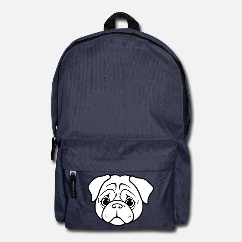 Pug Dogs T-shirt - Backpack - navy