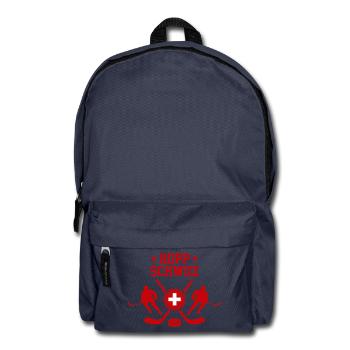 Hopp Schwiiz Eishockey Fan Schweiz Stolz - Rucksack - Navy - Vorne