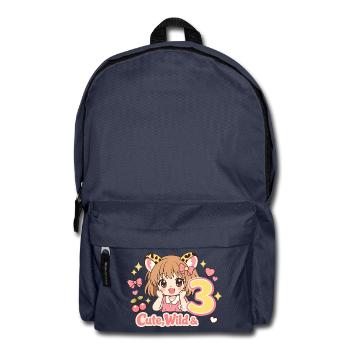Cute Wild & 3 Leopard Girl Theme - Rucksack - Navy - Vorne