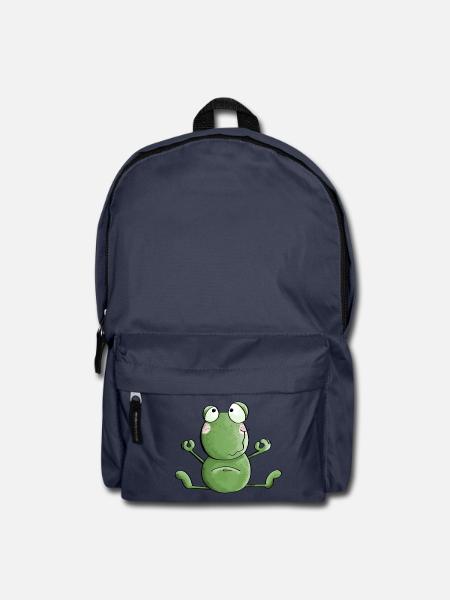 Frosch macht Yoga - Frösche - Meditation - Kröte - Rucksack - Navy