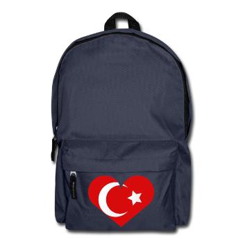 Heart-shaped Turkish flag - Backpack - navy - Front