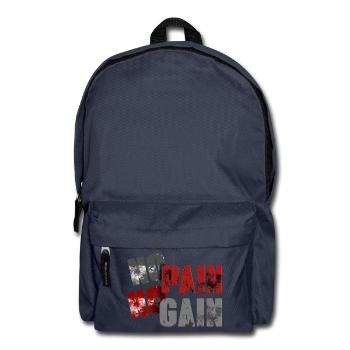 No Pan No Gain Distressed Typografie - Rucksack - Navy - Vorne