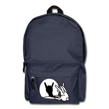 Kaninche Schatten Hand ROCK Musik HARD ROCK Fan - Rucksack - Navy - Vorne