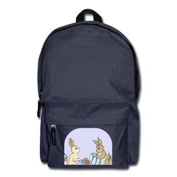 Cute bunnies with eggs - Backpack - navy - Front