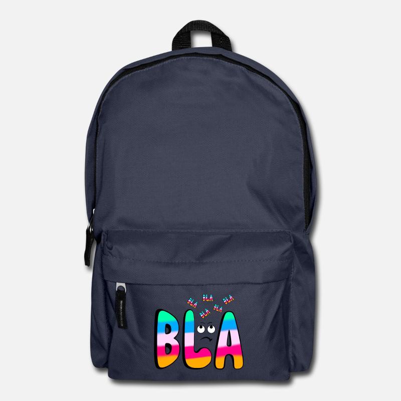 BLA BLA BLA Regenbogenschrift auf Schwarz - Rucksack - Navy