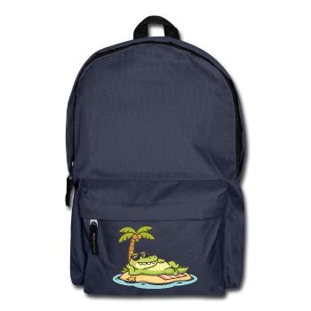 Crocodile de plage avec des lunettes de soleil - Sac à dos - bleu marine - Devant