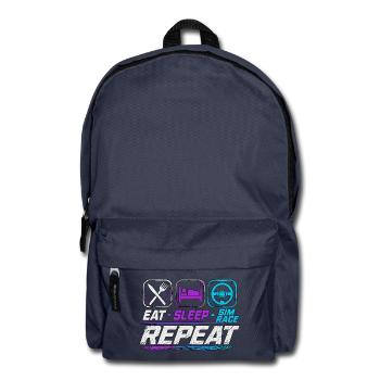 Eat sleep sim race repeat for sim racing fans - Backpack - navy - Front