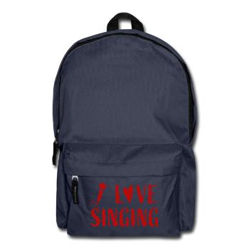 I love singing - Musik Liebe Sänger Musiker - Rucksack - Navy - Vorne