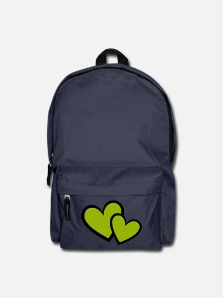 grünes Herz grün grüne Herzen Herzmuster - Rucksack - Navy