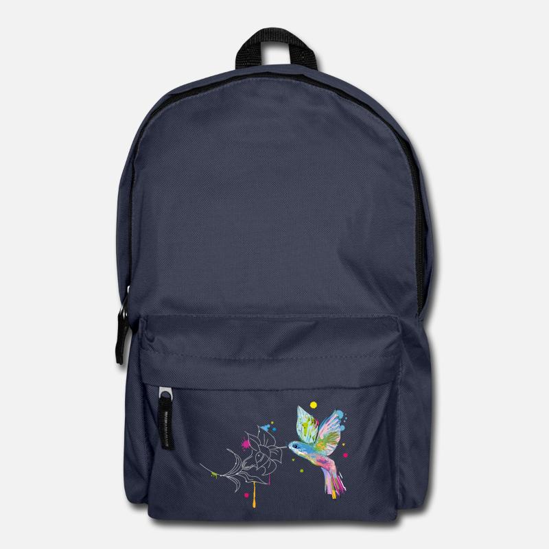 Un colibri et une fleur - Sac à dos - bleu marine