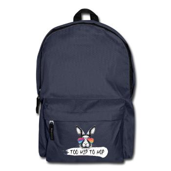 too hip to hop hase häschen osterhase spruch - Rucksack - Navy - Vorne