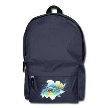 Fließende Formen: Abstraktes Aquarell-Design - Rucksack - Navy - Vorne