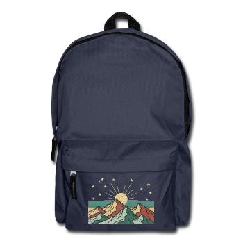 Berglandschaft mit Sonnenstrahlen - Rucksack - Navy - Vorne