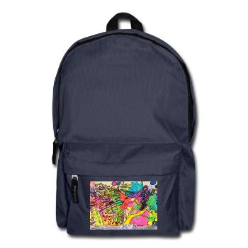 Bunter Papagei - Rucksack - Navy - Vorne