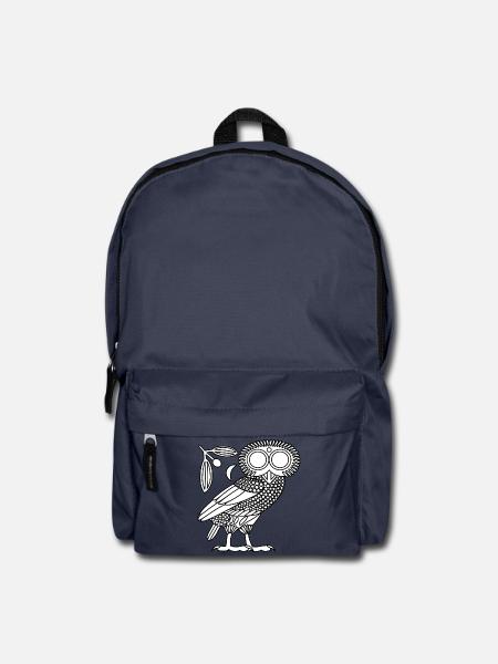 Eule der Athene [Weiß + Kranz & Halbmond] - Rucksack - Navy