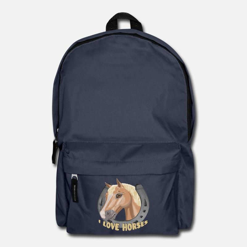 J’aime les chevaux cheval cheval - Sac à dos - bleu marine