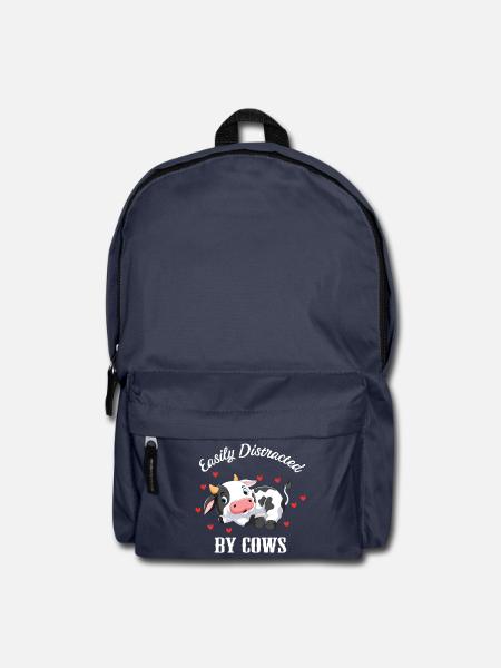 Easiliy Distracted by Cows Kuh Bauer Landwirt Rind - Rucksack - Navy