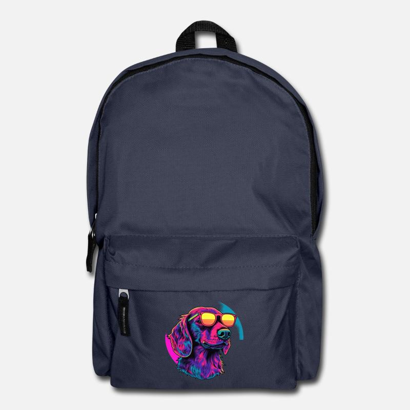 Neon Hund mit Sonnenbrille - Rucksack - Navy