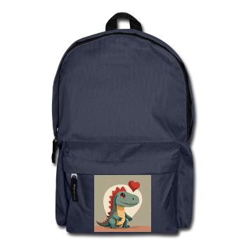Herz-Dino: Liebesfreundlicher Charme - Rucksack - Navy - Vorne