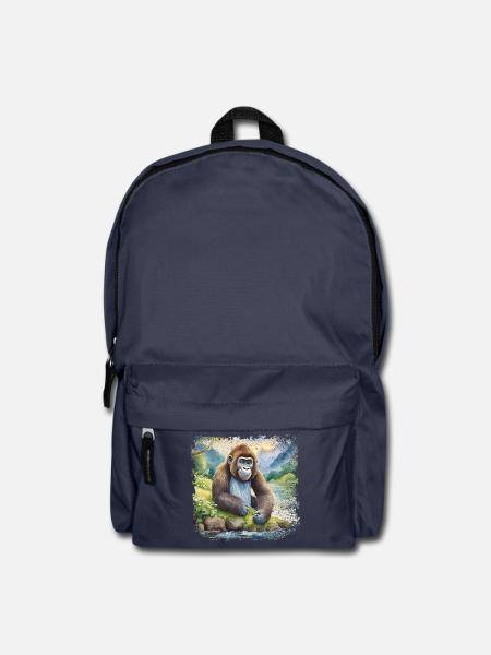 Niedlicher junger Gorilla > Aquarellmalerei - Rucksack - Navy